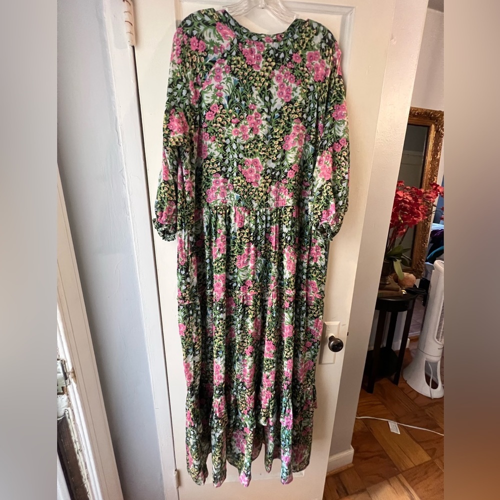 Banjanan Floral Maxi Dress - Pink and Green - Picture 3 of 11